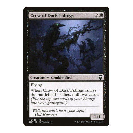 Crow of Dark Tidings (CMR) #115 Common (Lightly Played) Commander Legends Magic: The Gathering: 2020