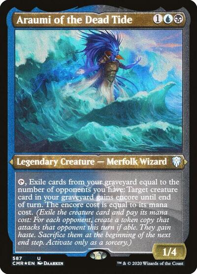 Araumi of the Dead Tide Foil Etched (CMR) #587 Uncommon (Foil Lightly Played) Commander Legends Magic: The Gathering: 2020
