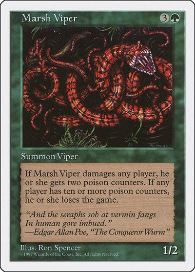 Marsh Viper (5ED) #315 Common (Lightly Played) Fifth Edition Magic: The Gathering: 1997