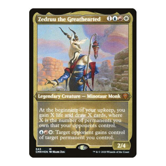 Zedruu the Greathearted Foil Etched (CMR) #543 Mythic Rare (Foil Lightly Played) Commander Legends Magic: The Gathering: 2020