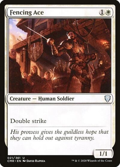 Fencing Ace (CMR) #21 Uncommon (Lightly Played) Commander Legends Magic: The Gathering: 2020