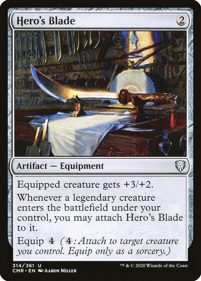 Heros Blade 314 (CMR) #314 Uncommon (Lightly Played) Commander Legends Magic: The Gathering: 2020