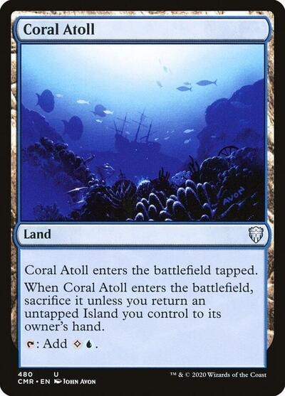 Coral Atoll (CMR) #480 Uncommon (Lightly Played) Commander Legends Magic: The Gathering: 2020