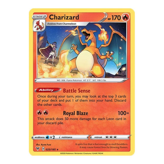 Charizard - 25/185 (Cracked Ice Holo) (PR) #025/185 Holo Rare (Holofoil Moderately Played) Deck Exclusives Pokemon: 2016