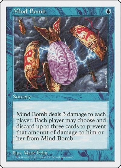 Mind Bomb (5ED) #105 Uncommon (Moderately Played) Fifth Edition Magic: The Gathering: 1997