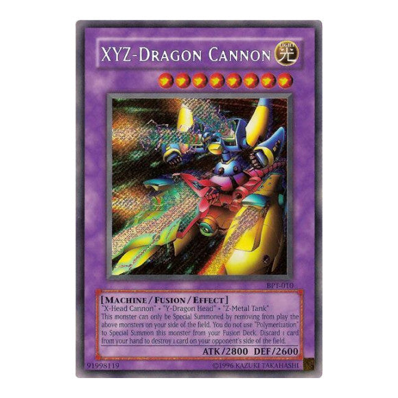 XYZ-Dragon Cannon (BPT) #BPT-010 Secret Rare (Unlimited Damaged) 2003 Collectors Tin YuGiOh: 2003