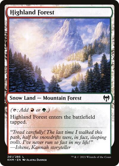 Highland Forest (KHM) #261 Land (Lightly Played) Kaldheim Magic: The Gathering: 2021