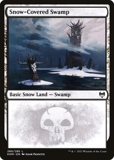 Snow Covered Swamp 280 (KHM) #280 Land Kaldheim Magic: The Gathering: 2021