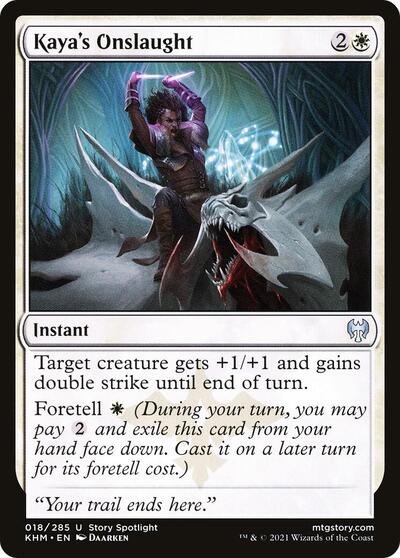 Kayas Onslaught (KHM) #18 Uncommon (Lightly Played) Kaldheim Magic: The Gathering: 2021