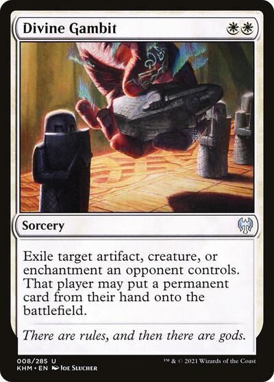 Divine Gambit (KHM) #8 Uncommon (Lightly Played) Kaldheim Magic: The Gathering: 2021