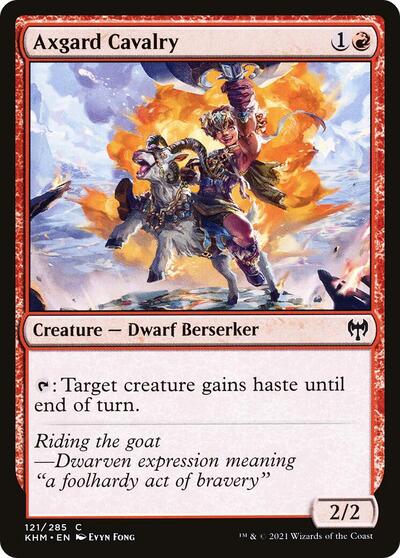 Axgard Cavalry (KHM) #121 Common (Lightly Played) Kaldheim Magic: The Gathering: 2021