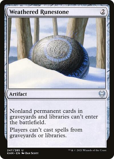 Weathered Runestone (KHM) #247 Uncommon (Lightly Played) Kaldheim Magic: 2021