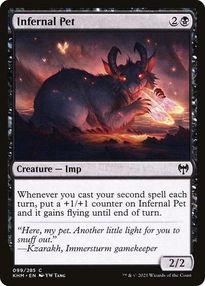 Infernal Pet (KHM) #99 Common (Lightly Played) Kaldheim Magic: The Gathering: 2021