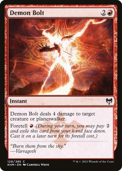 2021 Magic: Kaldheim (KHM) - Demon Bolt (#129, Common)