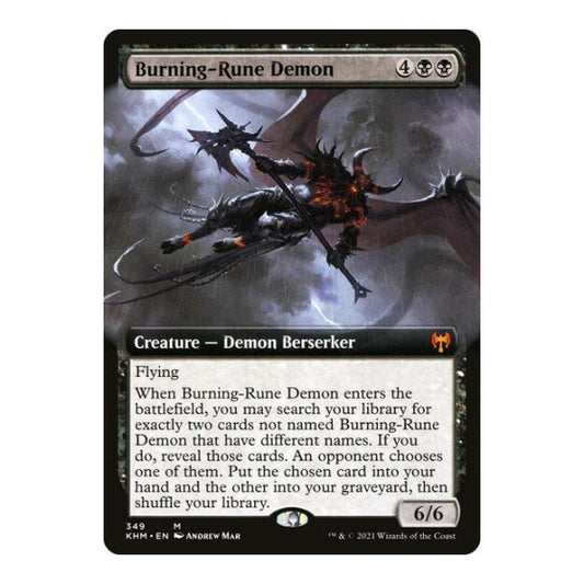 Burning-Rune Demon (Extended Art) (KHM) #349 Mythic Rare (Lightly Played) Kaldheim Magic: The Gathering: 2021