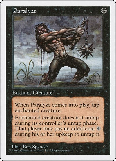 Paralyze (5ED) #185 Common (Moderately Played) Fifth Edition Magic: The Gathering: 1997