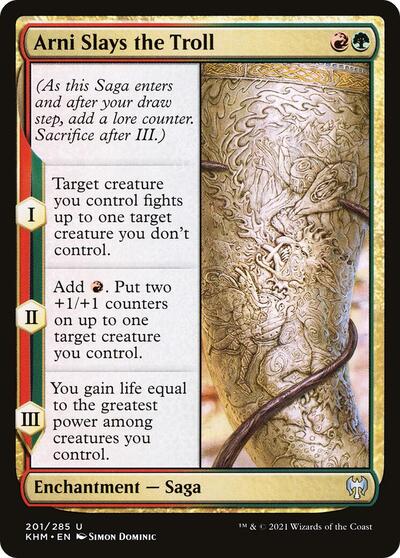 Arni Slays the Troll (KHM) #201 Uncommon (Lightly Played) Kaldheim Magic: The Gathering: 2021