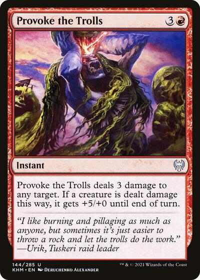 Provoke the Trolls (KHM) #144 Uncommon (Lightly Played) Kaldheim Magic: The Gathering: 2021