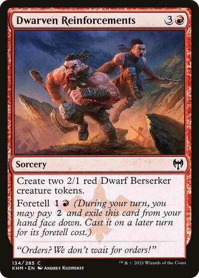 Dwarven Reinforcements (KHM) #134 Common (Lightly Played) Kaldheim Magic: The Gathering: 2021