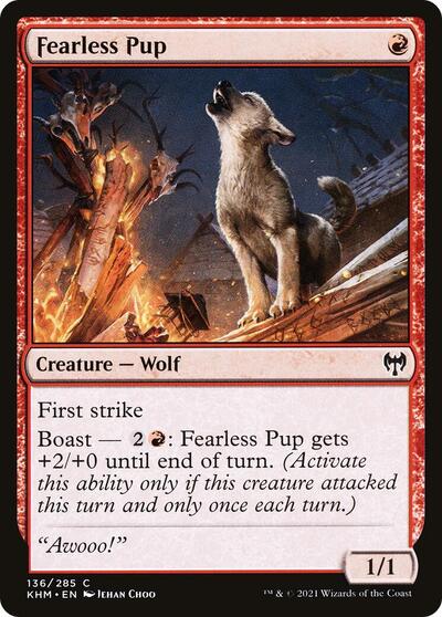 Fearless Pup (KHM) #136 Common (Lightly Played) Kaldheim Magic: The Gathering: 2021