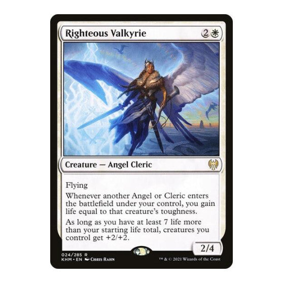 Righteous Valkyrie (KHM) #24 Rare (Foil Lightly Played) Kaldheim Magic: The Gathering: 2021
