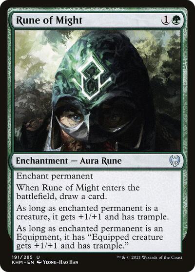 Rune of Might (KHM) #191 Uncommon (Lightly Played) Kaldheim Magic: 2021