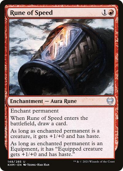 Rune of Speed (KHM) #148 Uncommon (Foil Lightly Played) Kaldheim Magic: The Gathering: 2021