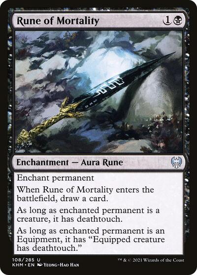 Rune of Mortality (KHM) #108 Uncommon (Lightly Played) Kaldheim Magic: The Gathering: 2021