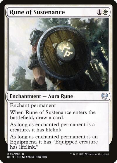 Rune of Sustenance (KHM) #25 Uncommon (Lightly Played) Kaldheim Magic: The Gathering: 2021