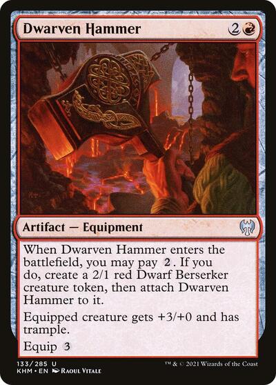 Dwarven Hammer (KHM) #133 Uncommon (Foil Lightly Played) Kaldheim Magic: The Gathering: 2021