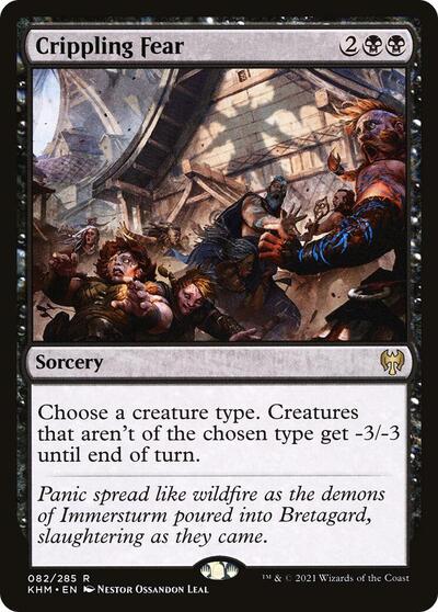 Crippling Fear (KHM) #82 Rare (Moderately Played) Kaldheim Magic: The Gathering: 2021