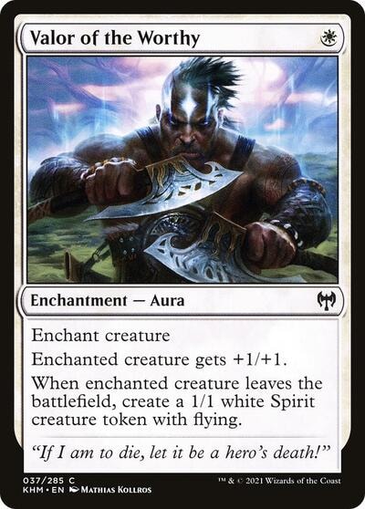 Valor of the Worthy (KHM) #37 Common (Lightly Played) Kaldheim Magic: The Gathering: 2021