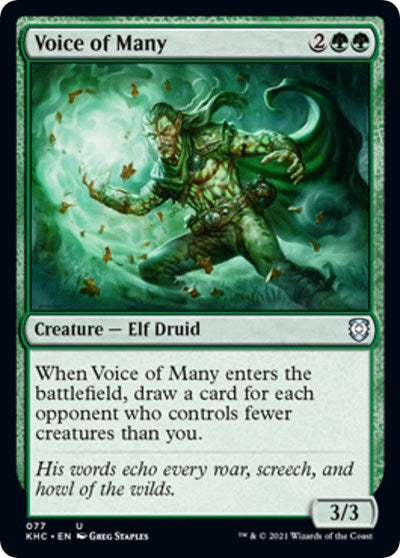 Voice of Many (KHC) #77 Uncommon (Lightly Played) Commander: Kaldheim Magic: The Gathering: 2021