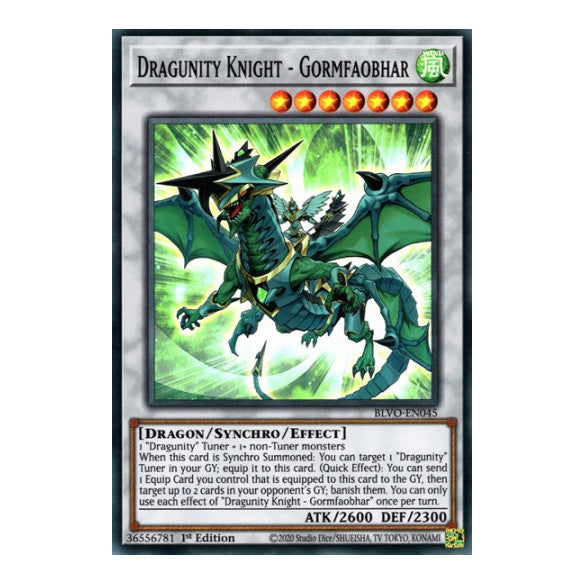 Dragunity Knight - Gormfaobhar (BLVO) #BLVO-EN045 Super Rare (1st Edition Near Mint) Blazing Vortex YuGiOh: 2021