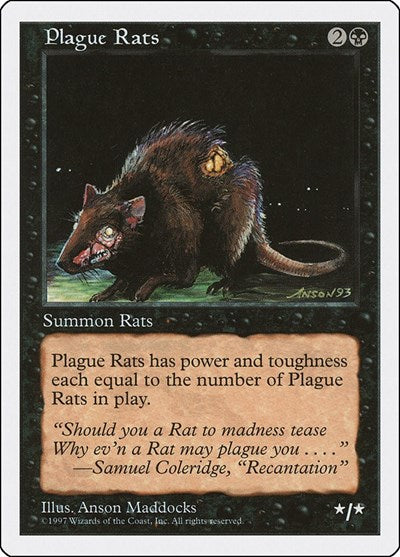 Plague Rats (5ED) #188 Common (Moderately Played) Fifth Edition Magic: The Gathering: 1997