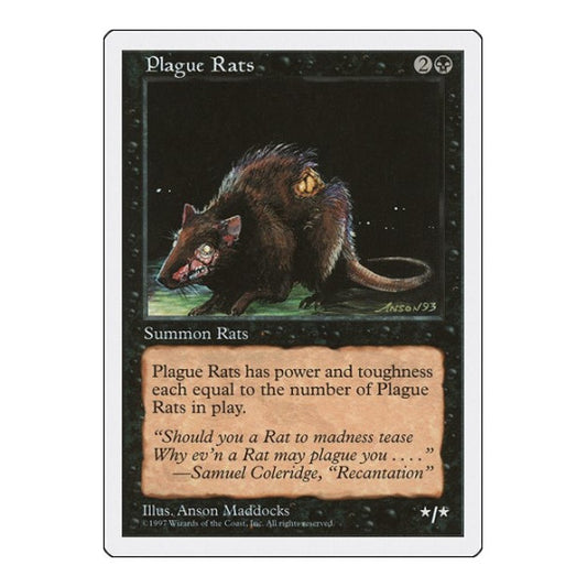 Plague Rats (5ED) #188 Common Fifth Edition Magic: The Gathering: 1997