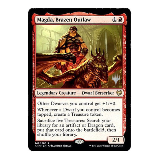 Magda, Brazen Outlaw (PPKHM) #142 Rare (Lightly Played) Promo Pack: Kaldheim Magic: The Gathering: 2021