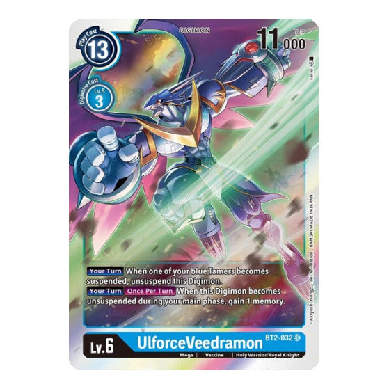 UlforceVeedramon (BT01-03B) #BT2-032 SR Super Rare (Foil Near Mint) Release Special Booster 1.5 Digimon Card Game: 2021