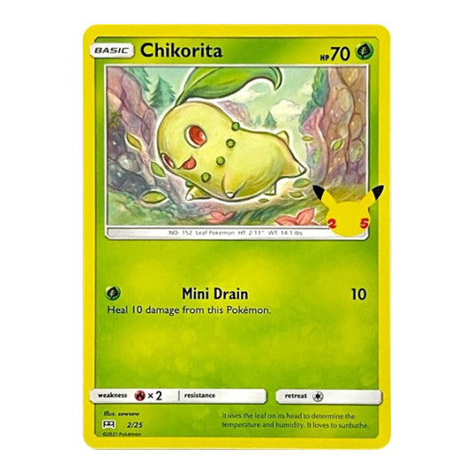 Chikorita - 2/25 (M21) #002/025 Promo (Lightly Played) McDonald's 25th Anniversary Promos Pokemon: 2021