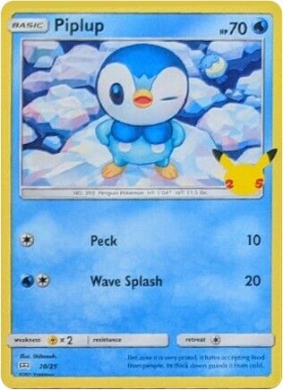Piplup 20 25 (M21) #020/025 Promo (Near Mint) McDonald's 25th Anniversary Promos Pokemon: 2021