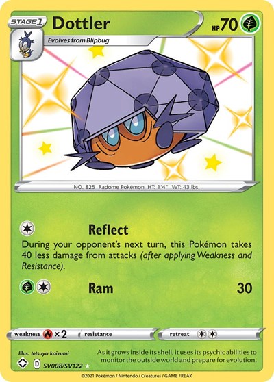 Dottler (SHFSV) #SV008/SV122 Shiny Holo Rare (Holofoil Near Mint) Shining Fates: Shiny Vault Pokemon: 2021