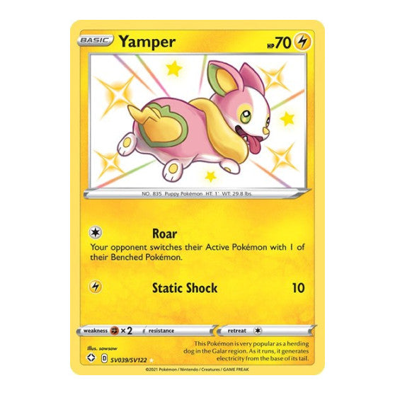 Yamper (SHFSV) #SV039/SV122 Shiny Holo Rare (Holofoil Near Mint) Shining Fates: Shiny Vault Pokemon: 2021