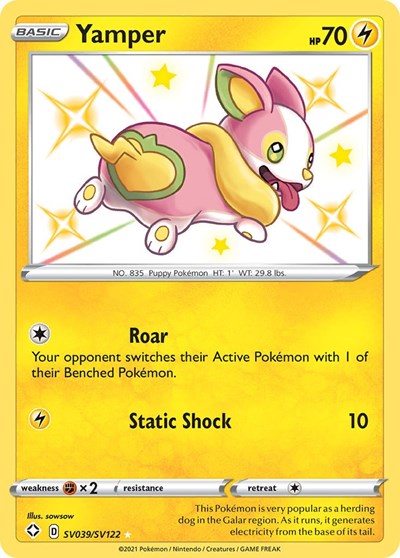 Yamper (SHFSV) #SV039/SV122 Shiny Holo Rare (Holofoil Near Mint) Shining Fates: Shiny Vault Pokemon: 2021
