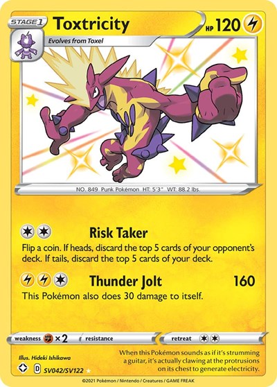 Toxtricity (SHFSV) #SV042/SV122 Shiny Holo Rare (Holofoil Near Mint) Shining Fates: Shiny Vault Pokemon: 2021