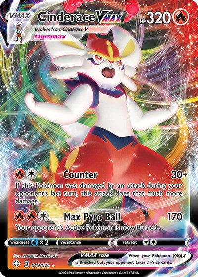 Cinderace VMAX (SHF) #019/072 Ultra Rare (Holofoil Near Mint) Shining Fates Pokemon: 2021