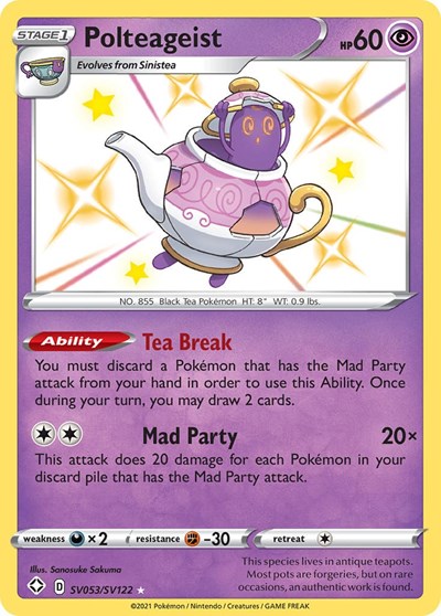 Polteageist (SHFSV) #SV053/SV122 Shiny Holo Rare (Holofoil Near Mint) Shining Fates: Shiny Vault Pokemon: 2021