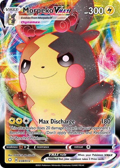 Morpeko VMAX (SHF) #038/072 Ultra Rare (Holofoil Near Mint) Shining Fates Pokemon: 2021