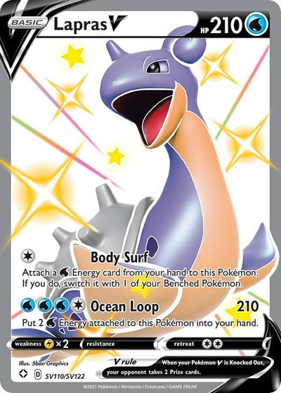 Lapras V (SHFSV) #SV110/SV122 Shiny Holo Rare (Holofoil Near Mint) Shining Fates: Shiny Vault Pokemon: 2021