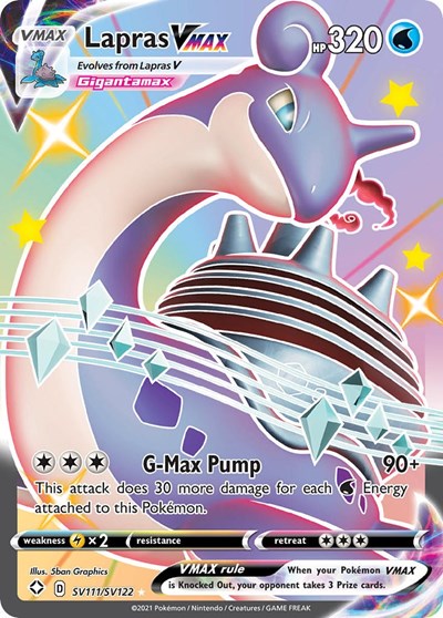 Lapras VMAX (SHFSV) #SV111/SV122 Shiny Holo Rare (Holofoil Near Mint) Shining Fates: Shiny Vault Pokemon: 2021