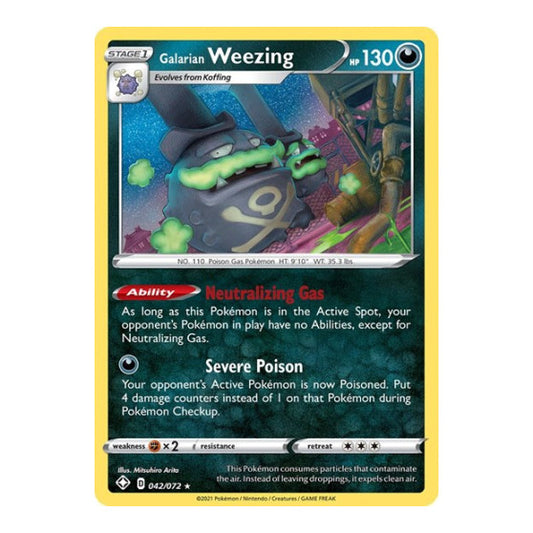 Galarian Weezing (SHF) #042/072 Holo Rare Shining Fates Pokemon: 2021